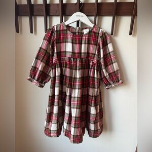 Hannah Andersson holiday plaid soft brushed cotton dress - size 8Y